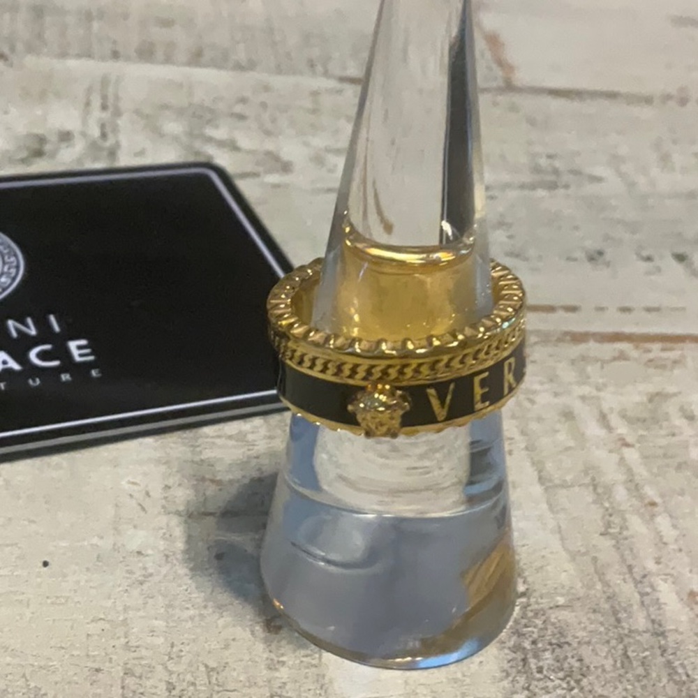NWOT Versace Gold and Black Unisex Ring - Picture 2 of 9